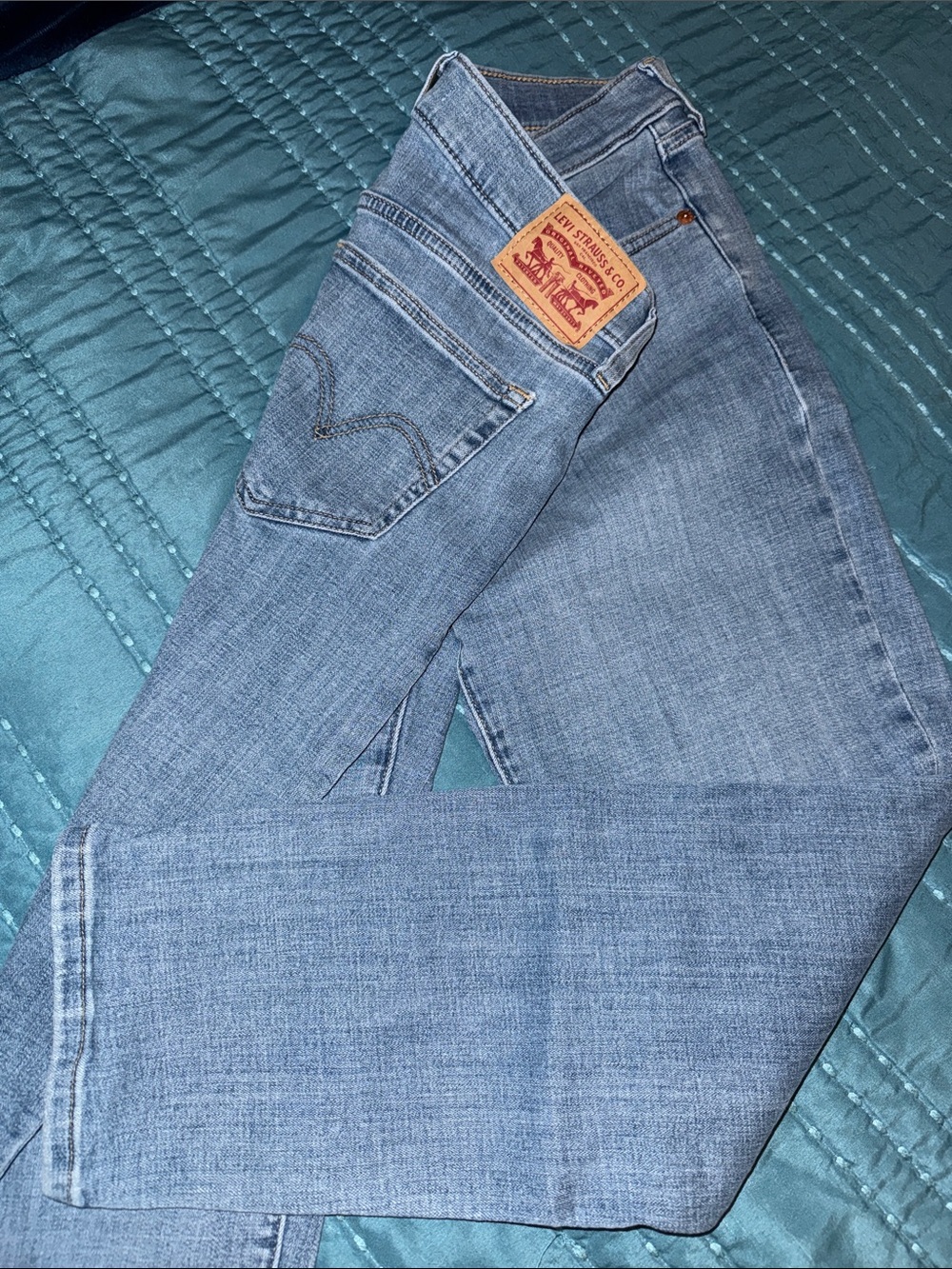 Levi's Light Blue Denim Jeans with Leather Patch